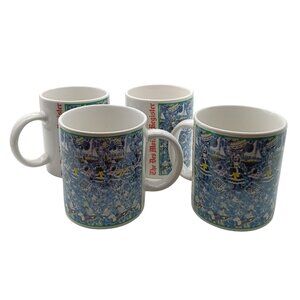 Set of 4 Des Moines Register Ceramic Mugs, Iowa Newspaper Coffee Cups